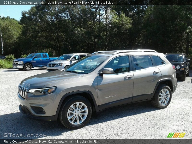 Light Brownstone Pearl / Black/Light Frost Beige 2019 Jeep Cherokee Latitude