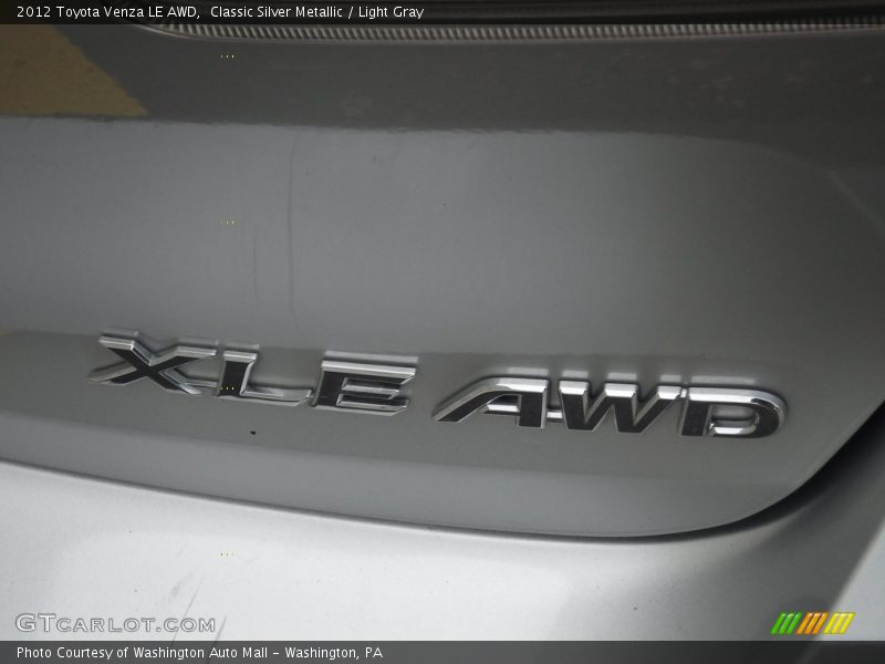 Classic Silver Metallic / Light Gray 2012 Toyota Venza LE AWD