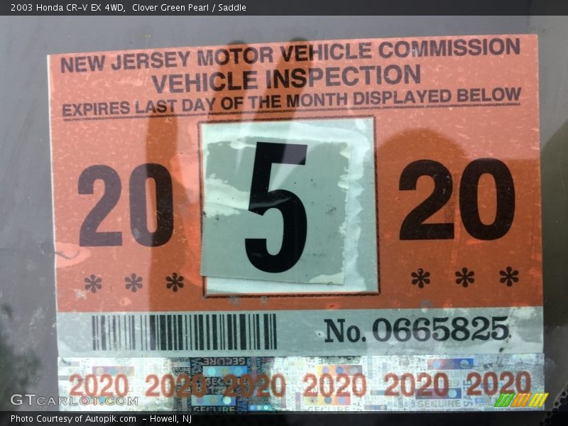 Clover Green Pearl / Saddle 2003 Honda CR-V EX 4WD