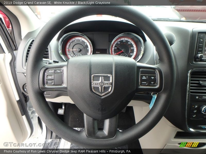 White Knuckle / Black/Light Graystone 2019 Dodge Grand Caravan SE