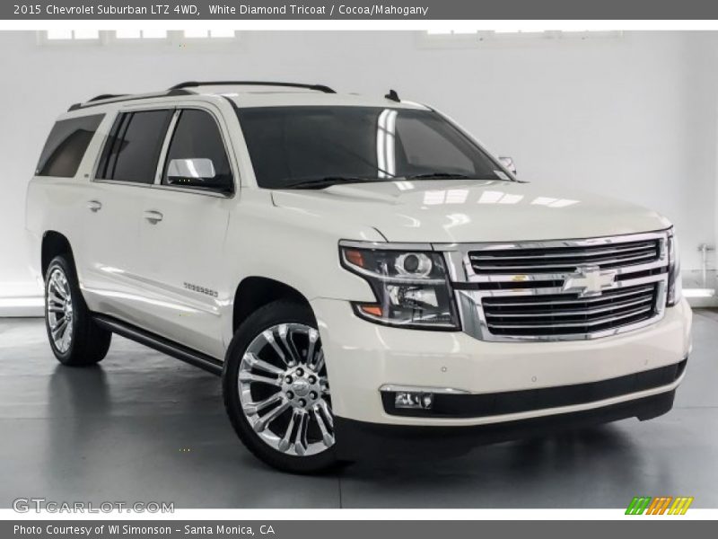 White Diamond Tricoat / Cocoa/Mahogany 2015 Chevrolet Suburban LTZ 4WD