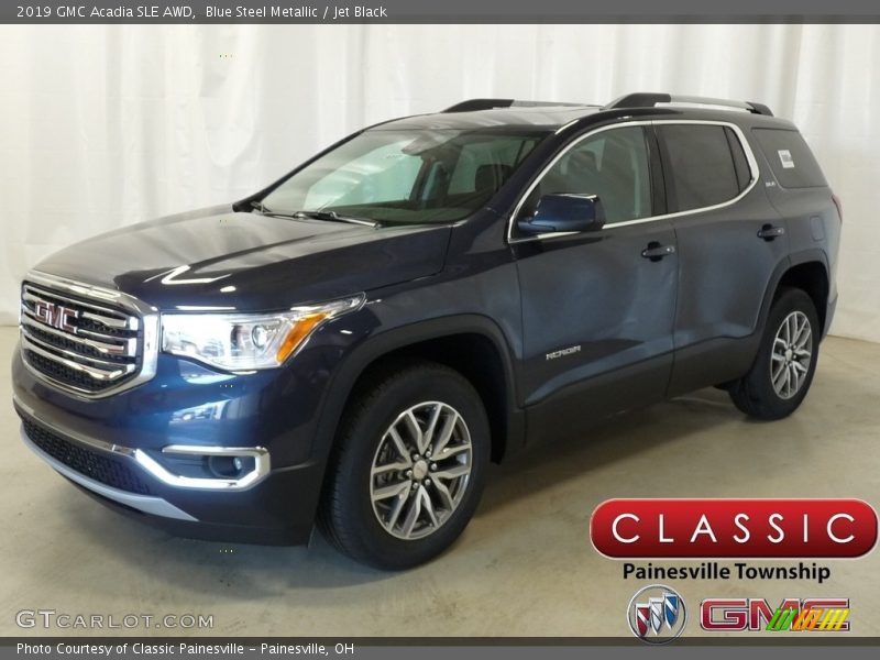 Blue Steel Metallic / Jet Black 2019 GMC Acadia SLE AWD