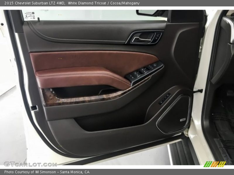 White Diamond Tricoat / Cocoa/Mahogany 2015 Chevrolet Suburban LTZ 4WD