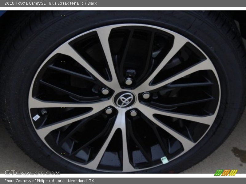 Blue Streak Metallic / Black 2018 Toyota Camry SE