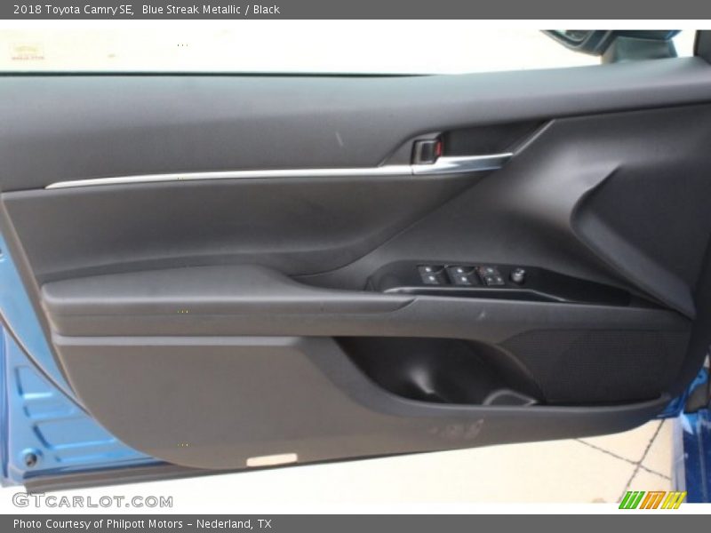 Blue Streak Metallic / Black 2018 Toyota Camry SE