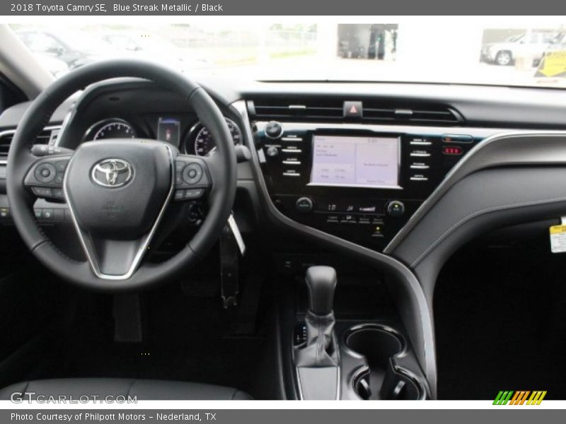 Blue Streak Metallic / Black 2018 Toyota Camry SE
