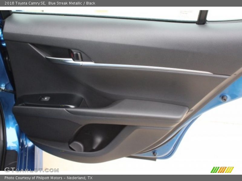 Blue Streak Metallic / Black 2018 Toyota Camry SE