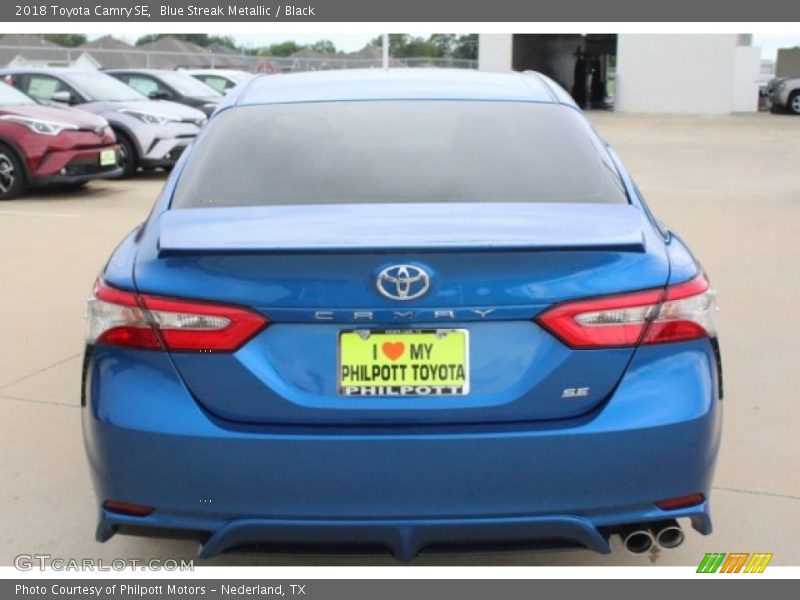 Blue Streak Metallic / Black 2018 Toyota Camry SE