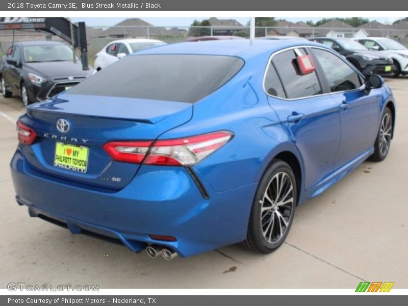 Blue Streak Metallic / Black 2018 Toyota Camry SE
