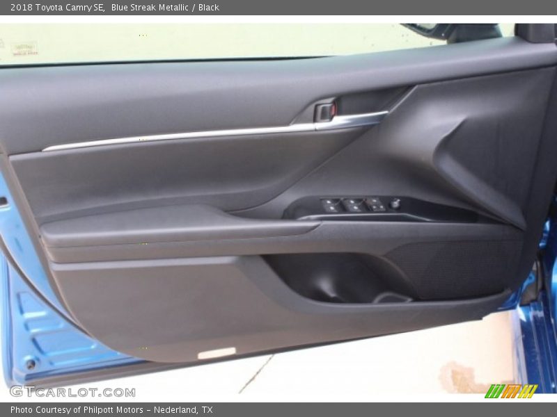 Blue Streak Metallic / Black 2018 Toyota Camry SE