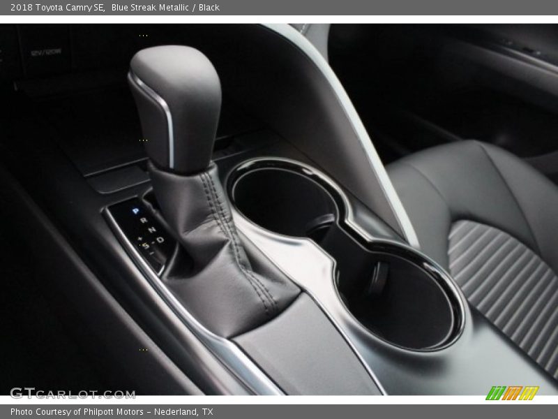 Blue Streak Metallic / Black 2018 Toyota Camry SE