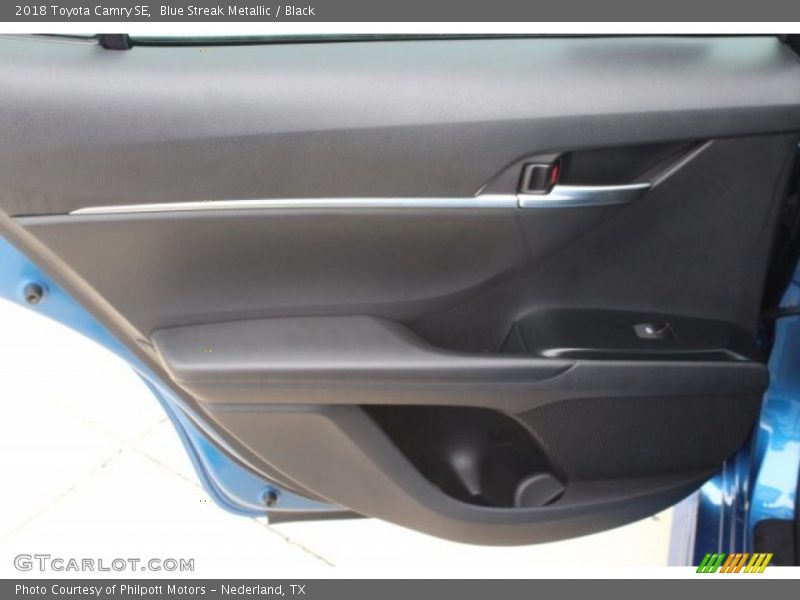 Blue Streak Metallic / Black 2018 Toyota Camry SE