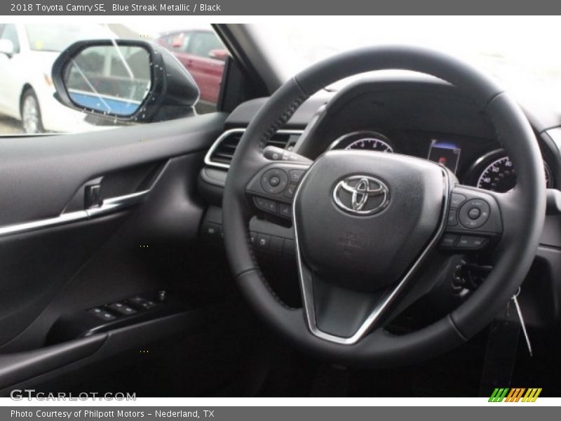 Blue Streak Metallic / Black 2018 Toyota Camry SE