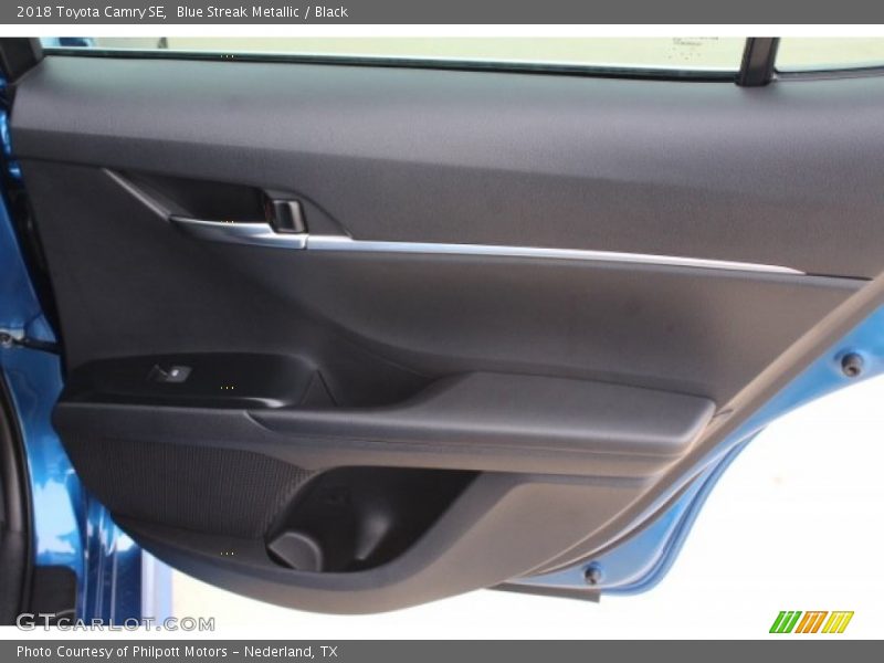 Blue Streak Metallic / Black 2018 Toyota Camry SE