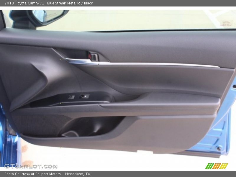 Blue Streak Metallic / Black 2018 Toyota Camry SE