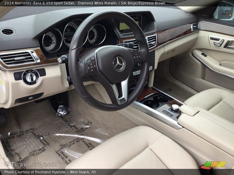 Diamond White Metallic / Silk Beige/Espresso Brown 2014 Mercedes-Benz E 350 Sport Sedan