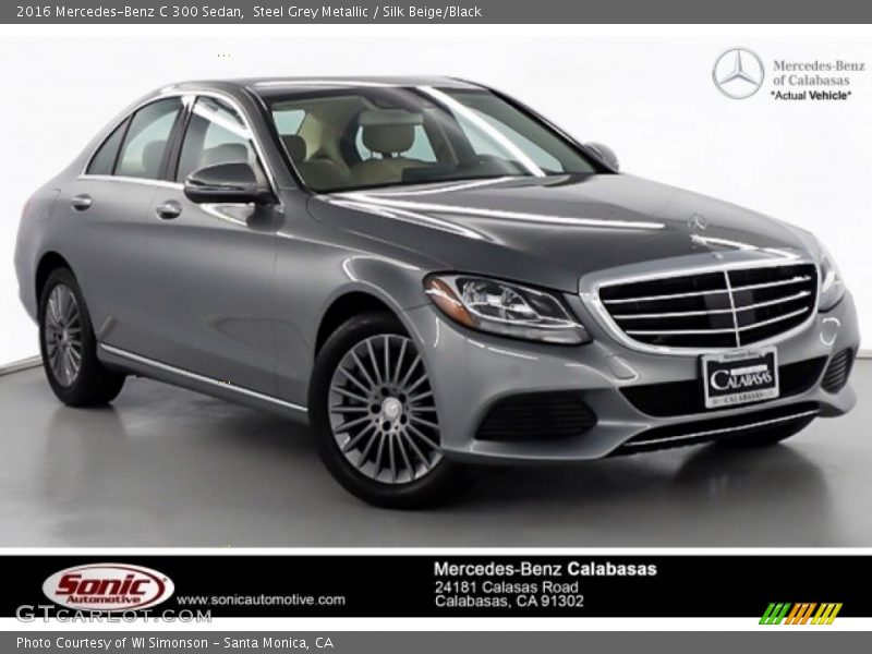 Steel Grey Metallic / Silk Beige/Black 2016 Mercedes-Benz C 300 Sedan