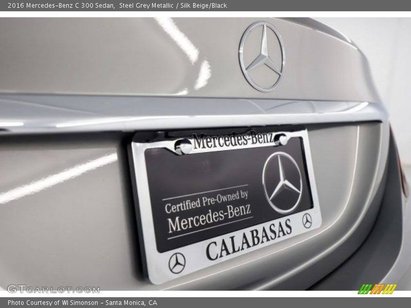 Steel Grey Metallic / Silk Beige/Black 2016 Mercedes-Benz C 300 Sedan
