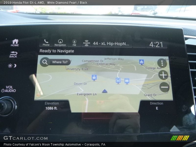 White Diamond Pearl / Black 2019 Honda Pilot EX-L AWD