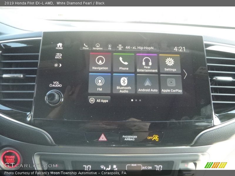 White Diamond Pearl / Black 2019 Honda Pilot EX-L AWD