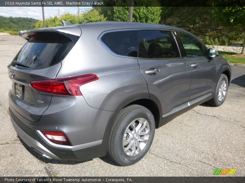 Machine Gray / Black 2019 Hyundai Santa Fe SEL AWD