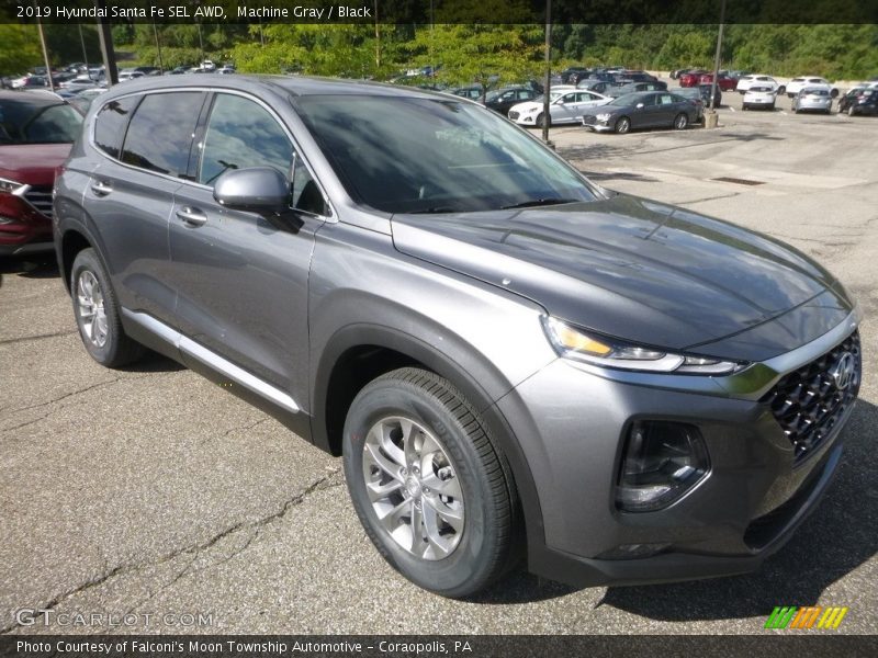 Machine Gray / Black 2019 Hyundai Santa Fe SEL AWD