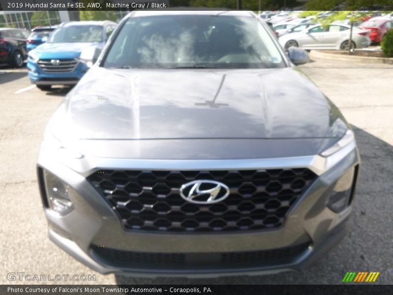 Machine Gray / Black 2019 Hyundai Santa Fe SEL AWD