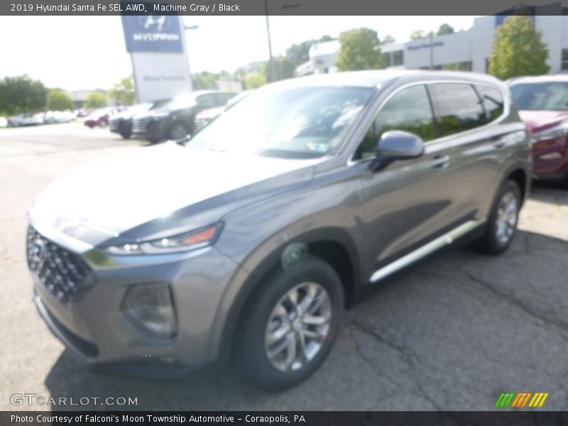 Machine Gray / Black 2019 Hyundai Santa Fe SEL AWD