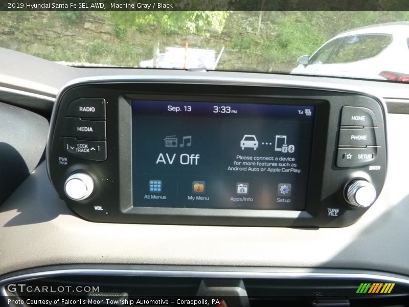 Machine Gray / Black 2019 Hyundai Santa Fe SEL AWD