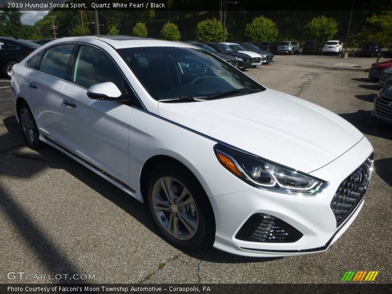 Quartz White Pearl / Black 2019 Hyundai Sonata Sport