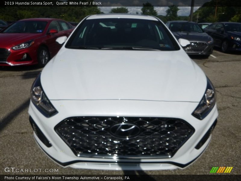 Quartz White Pearl / Black 2019 Hyundai Sonata Sport