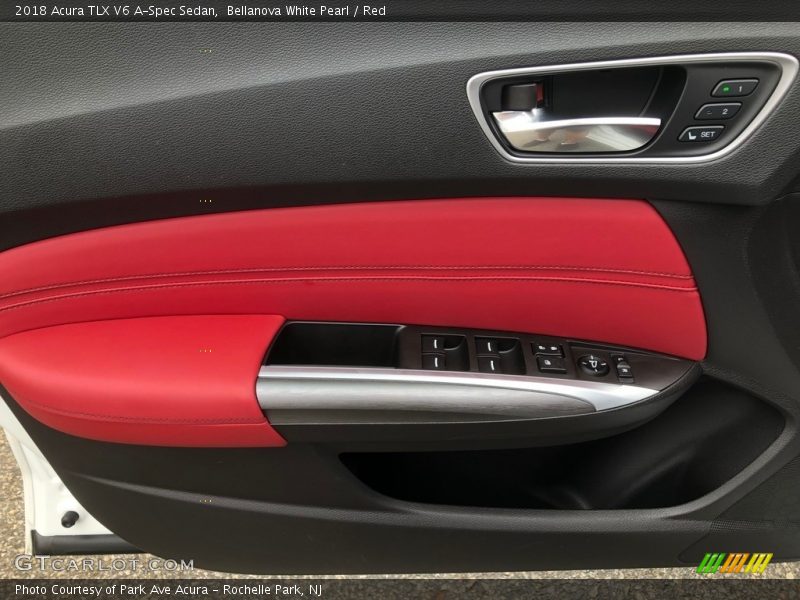 Bellanova White Pearl / Red 2018 Acura TLX V6 A-Spec Sedan