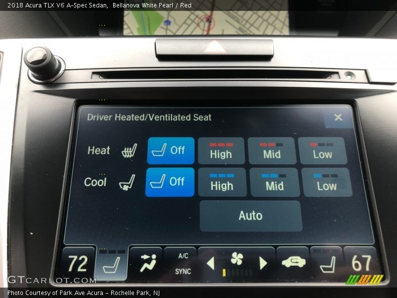 Bellanova White Pearl / Red 2018 Acura TLX V6 A-Spec Sedan