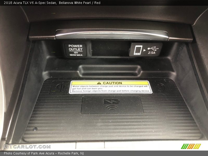 Bellanova White Pearl / Red 2018 Acura TLX V6 A-Spec Sedan
