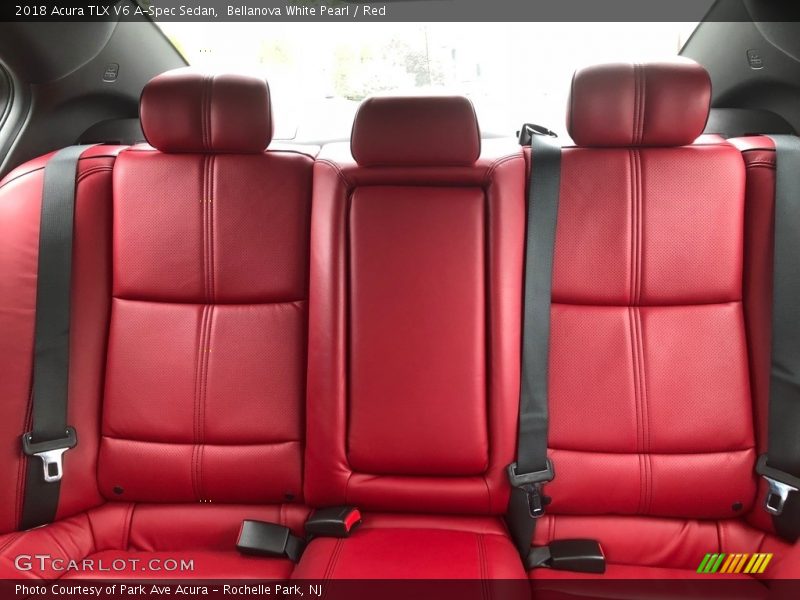Bellanova White Pearl / Red 2018 Acura TLX V6 A-Spec Sedan