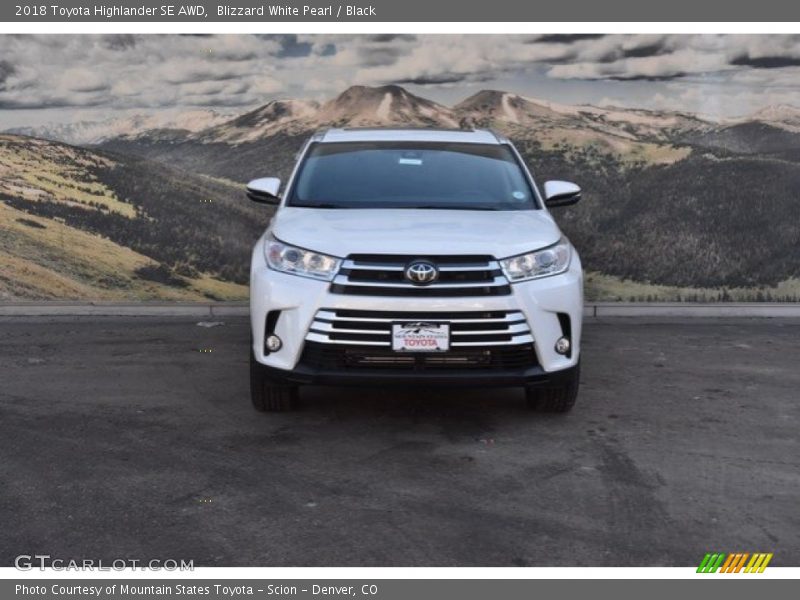 Blizzard White Pearl / Black 2018 Toyota Highlander SE AWD