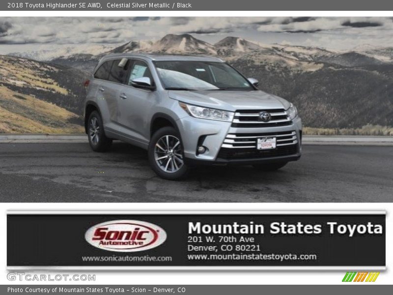 Celestial Silver Metallic / Black 2018 Toyota Highlander SE AWD