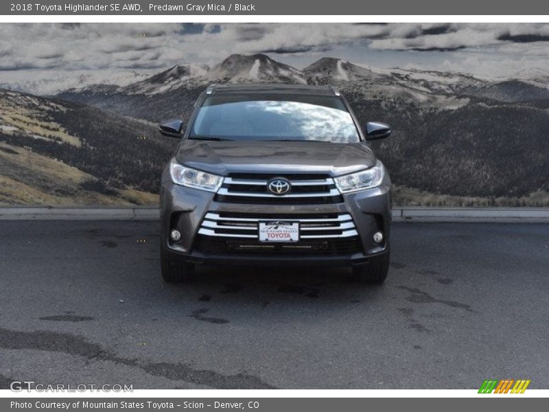 Predawn Gray Mica / Black 2018 Toyota Highlander SE AWD