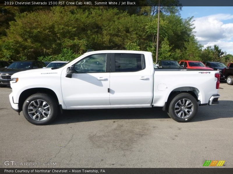 Summit White / Jet Black 2019 Chevrolet Silverado 1500 RST Crew Cab 4WD