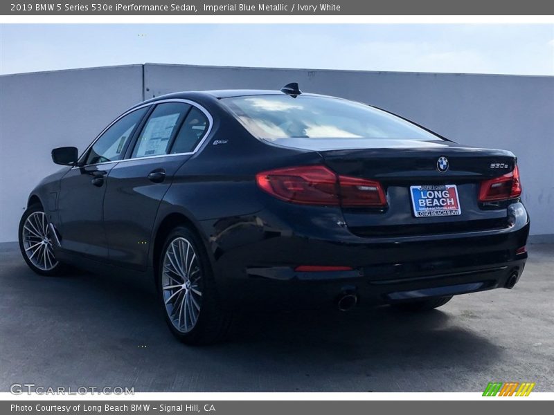 Imperial Blue Metallic / Ivory White 2019 BMW 5 Series 530e iPerformance Sedan
