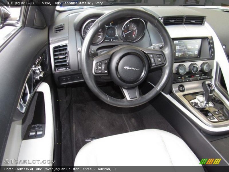 Dark Sapphire Metallic / Ivory 2016 Jaguar F-TYPE Coupe