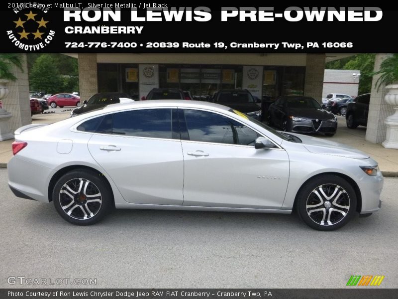 Silver Ice Metallic / Jet Black 2016 Chevrolet Malibu LT