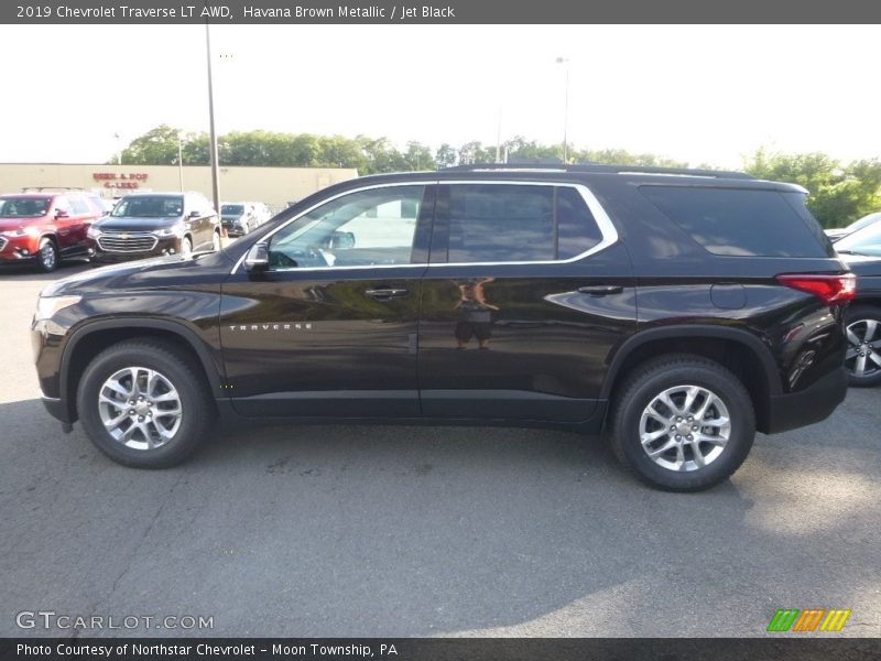 Havana Brown Metallic / Jet Black 2019 Chevrolet Traverse LT AWD
