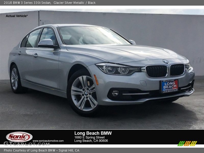 Glacier Silver Metallic / Black 2018 BMW 3 Series 330i Sedan