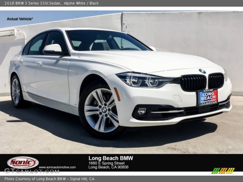 Alpine White / Black 2018 BMW 3 Series 330i Sedan