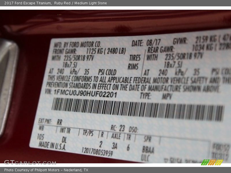 Ruby Red / Medium Light Stone 2017 Ford Escape Titanium