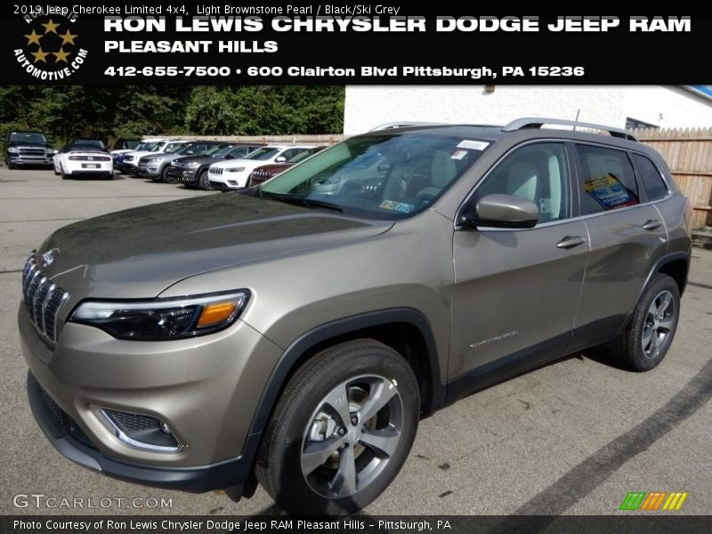 Light Brownstone Pearl / Black/Ski Grey 2019 Jeep Cherokee Limited 4x4
