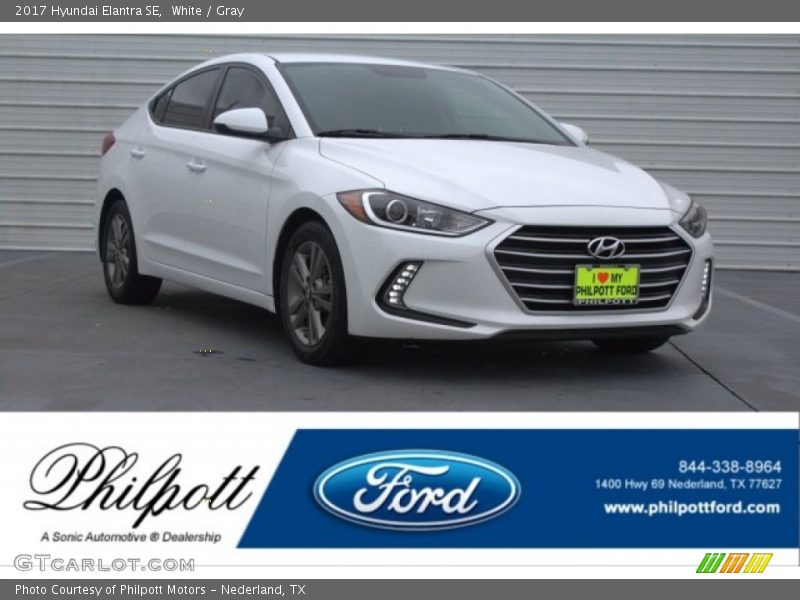 White / Gray 2017 Hyundai Elantra SE