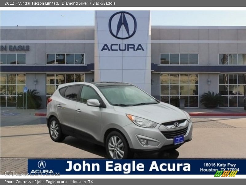 Diamond Silver / Black/Saddle 2012 Hyundai Tucson Limited