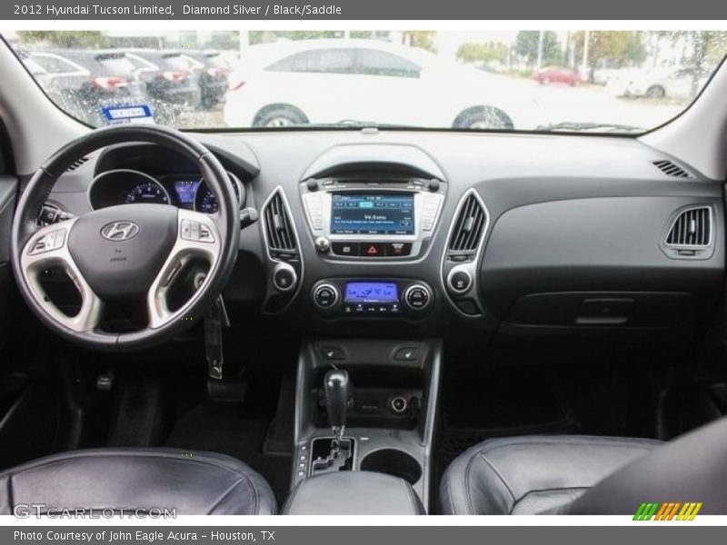 Diamond Silver / Black/Saddle 2012 Hyundai Tucson Limited